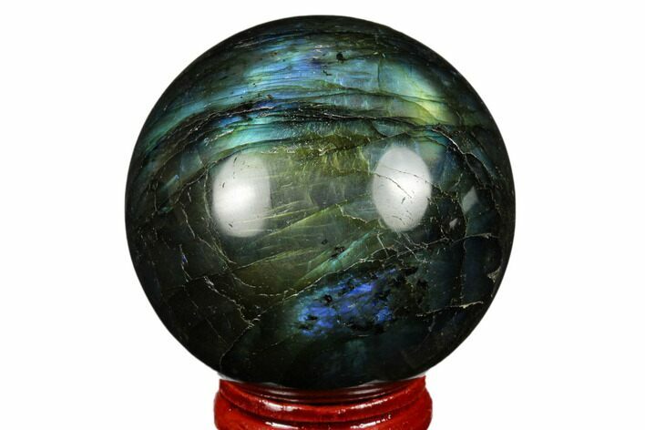Flashy, Polished Labradorite Sphere - Great Color Play #180605